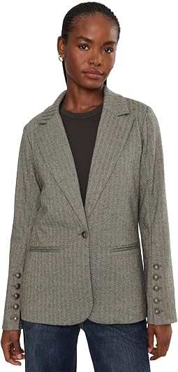 Blazer With Button Sleeve