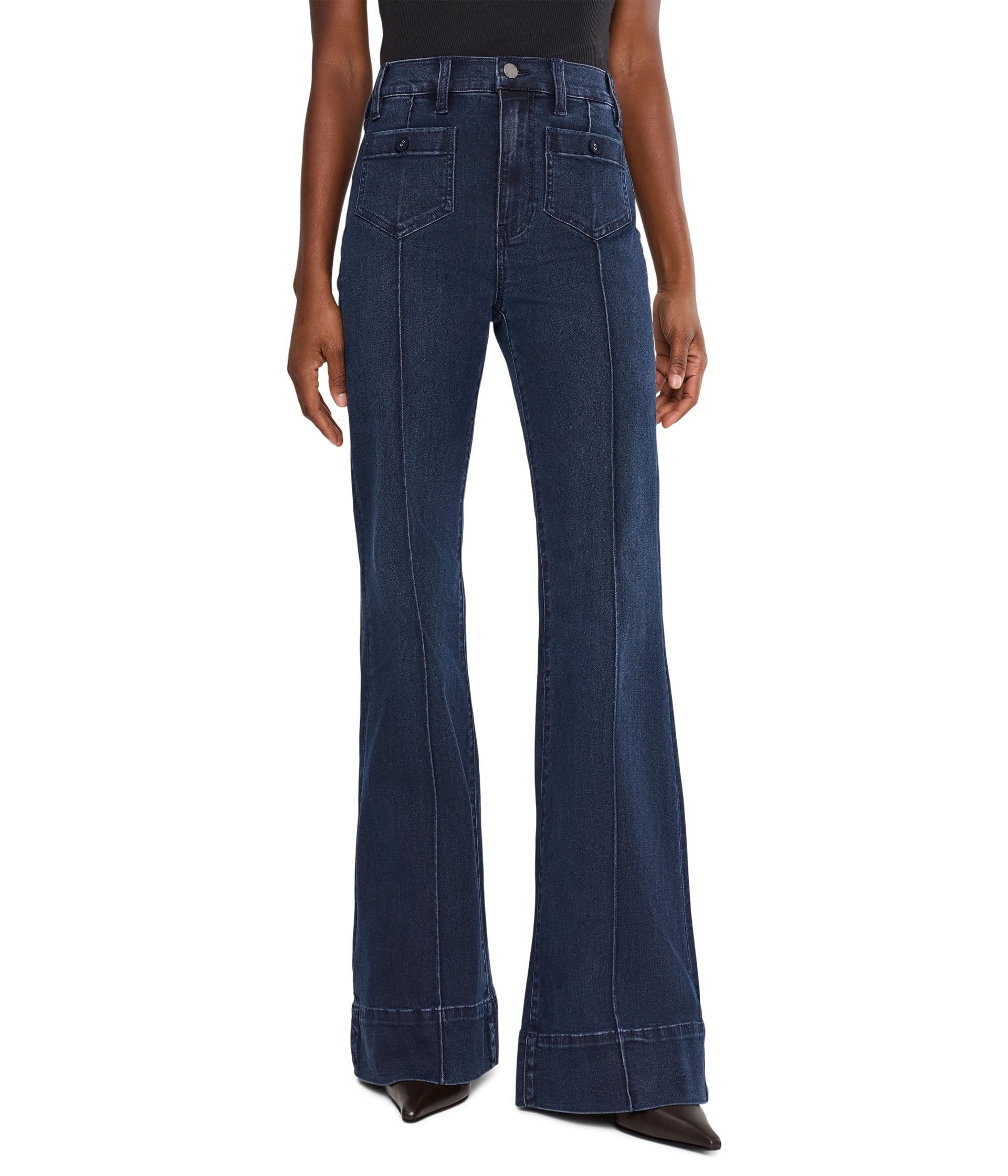 High-Rise Hannah Flare with Patch Pockets and Pintucks