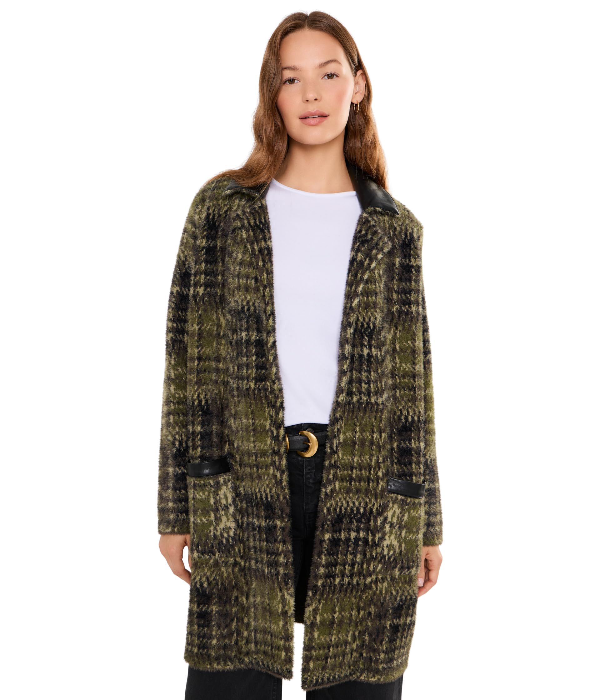 Long Sleeve Snap Front Sweater Coat