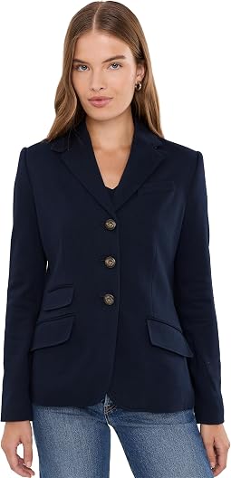 Petite Cotton Herringbone Jacquard Blazer