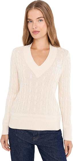Petite Cable-Knit Cricket Sweater