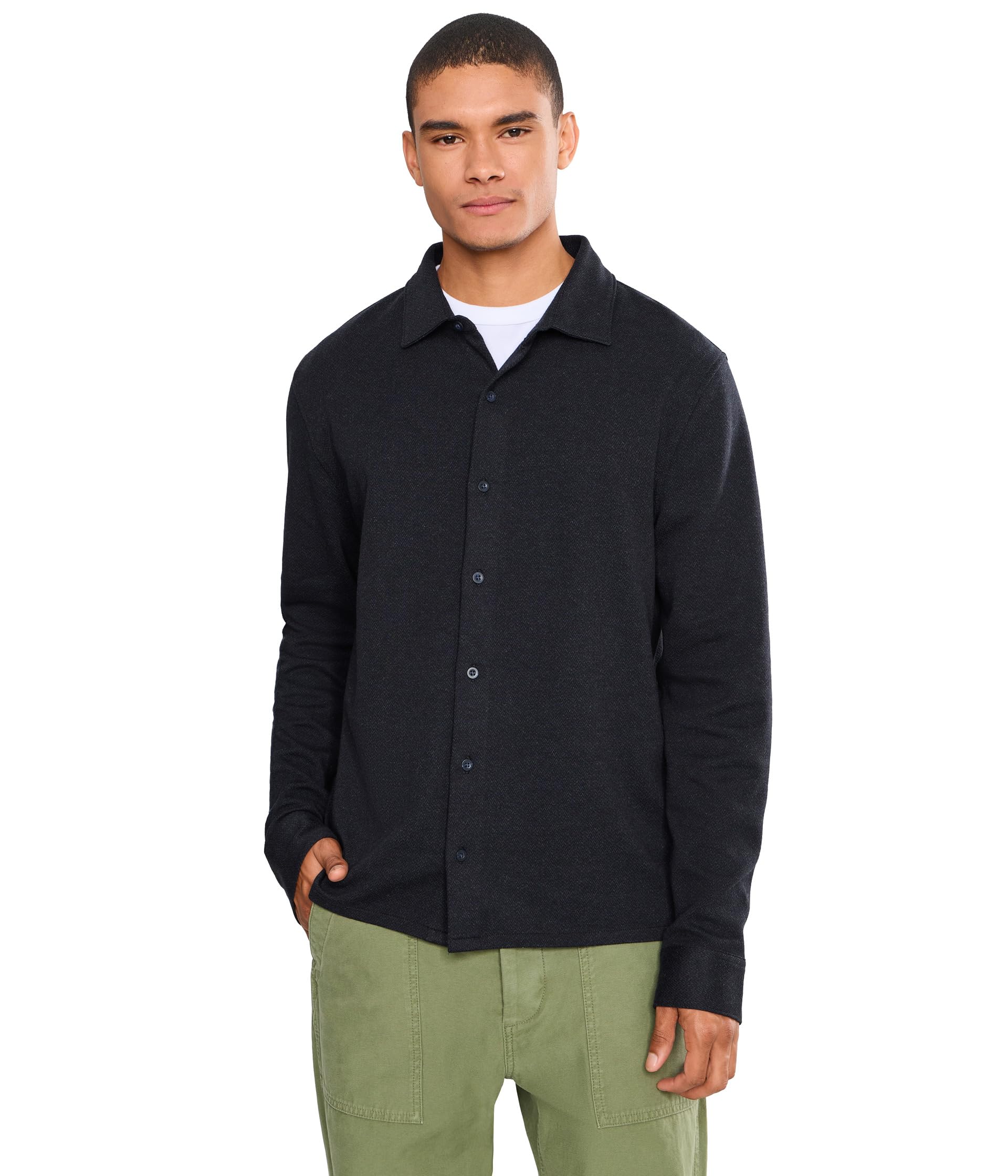 Herringbone Long Sleeve Button-Down