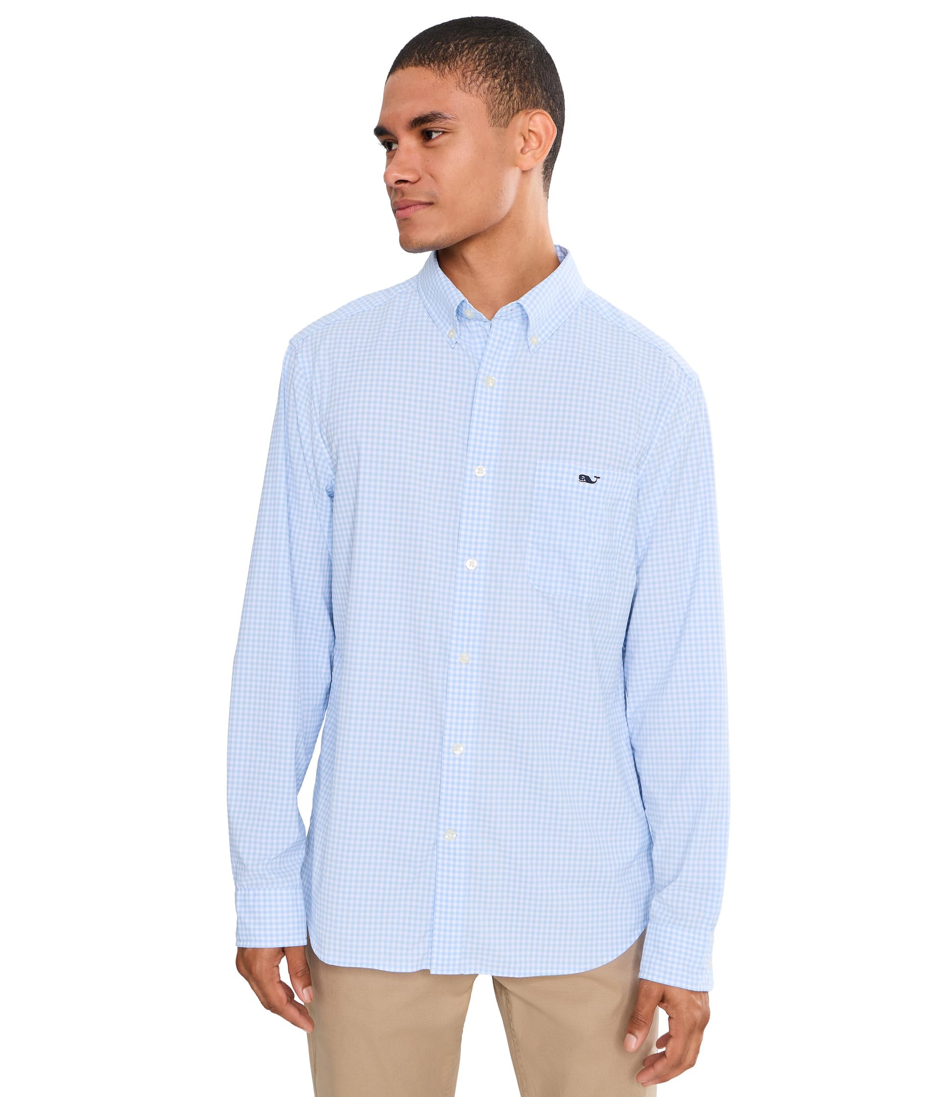 Coral Reef Gingham Featherweight Performance Shirt