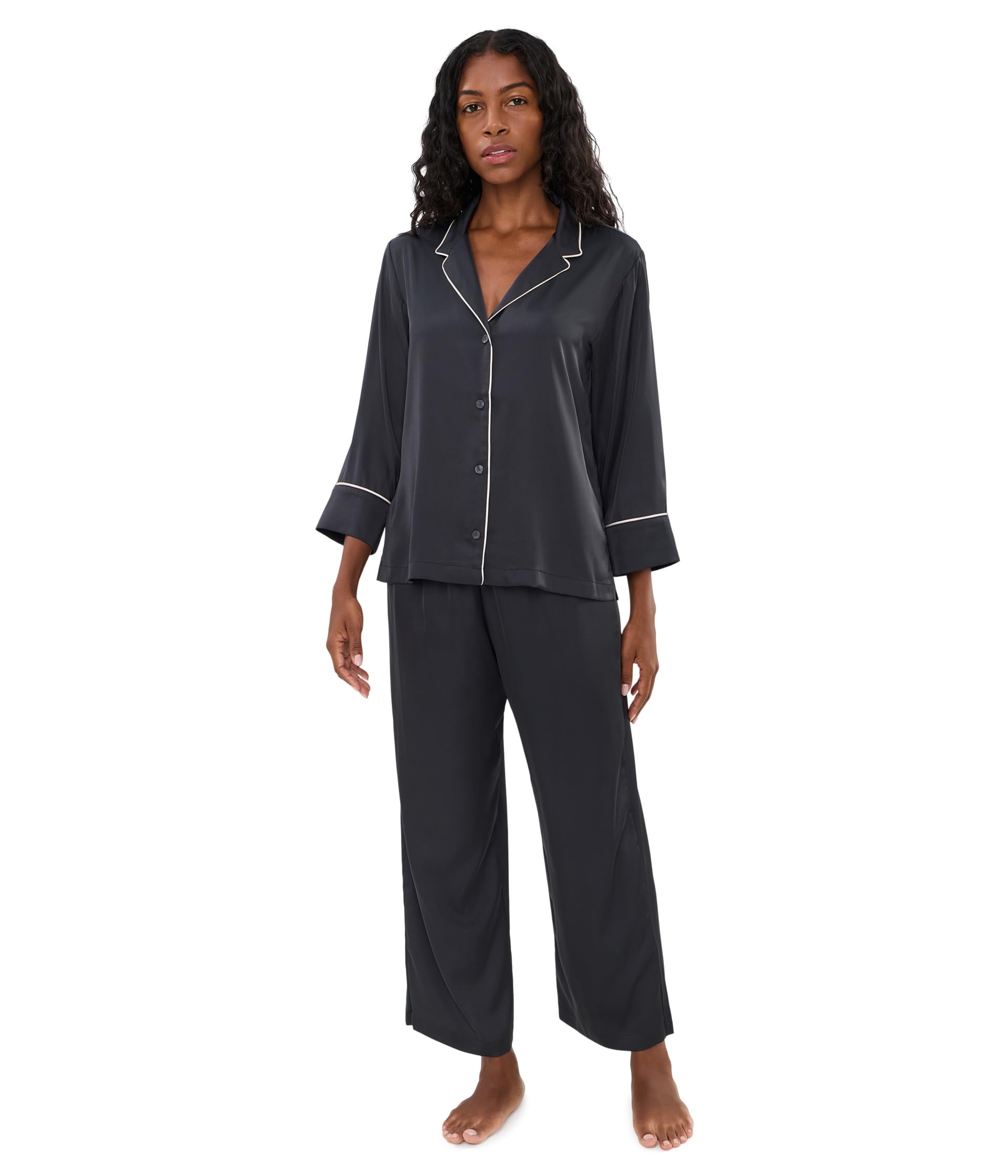 Satin Essentials Notch Pajama Set