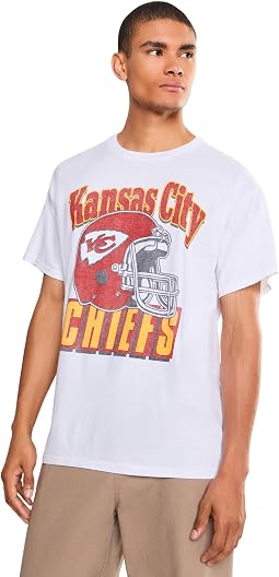 Мужская футболка с принтом «Возвращение в прошлое» шлема команды NFL Kansas City Chiefs