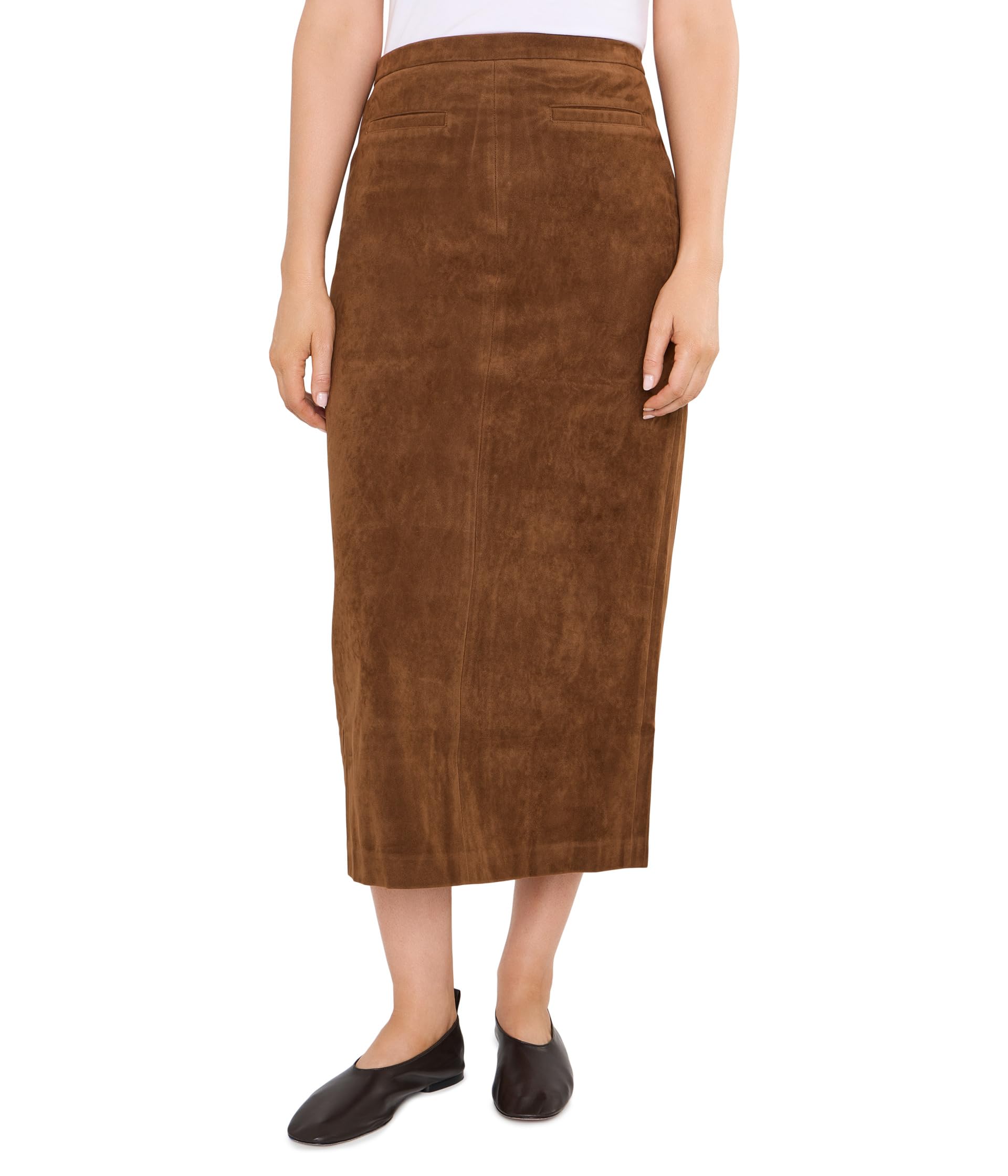 The Suede Welt Pocket Midi Skirt