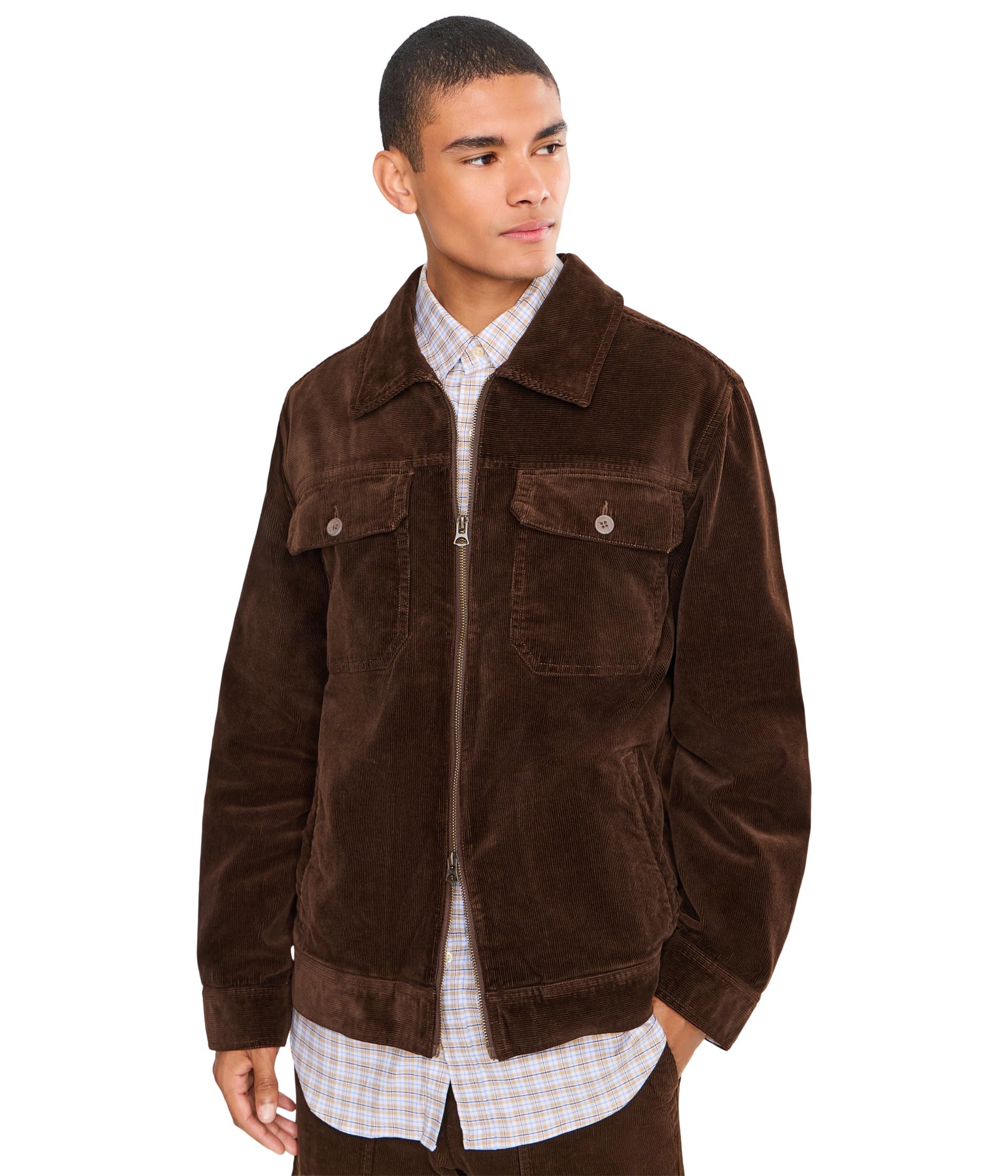 Two-Way Zip Corduroy Jacket