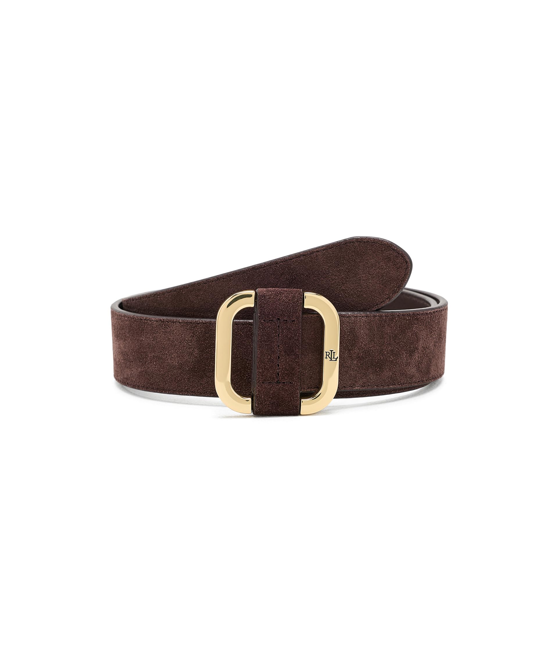 Slide-Buckle Suede Belt