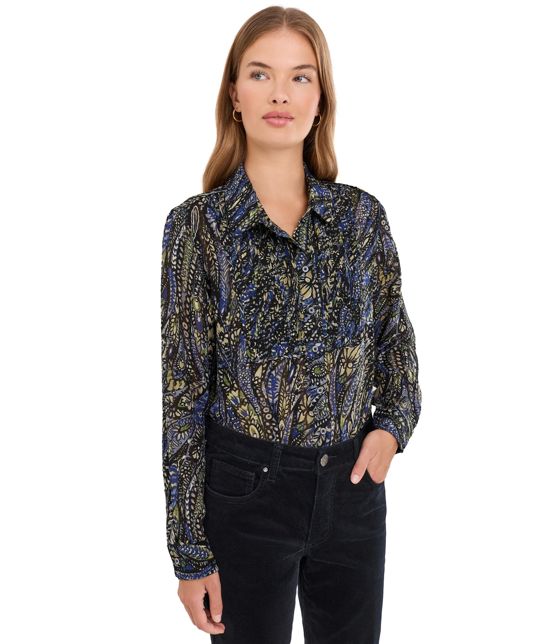 Petite Portobello Paisley Chiffon Shirt