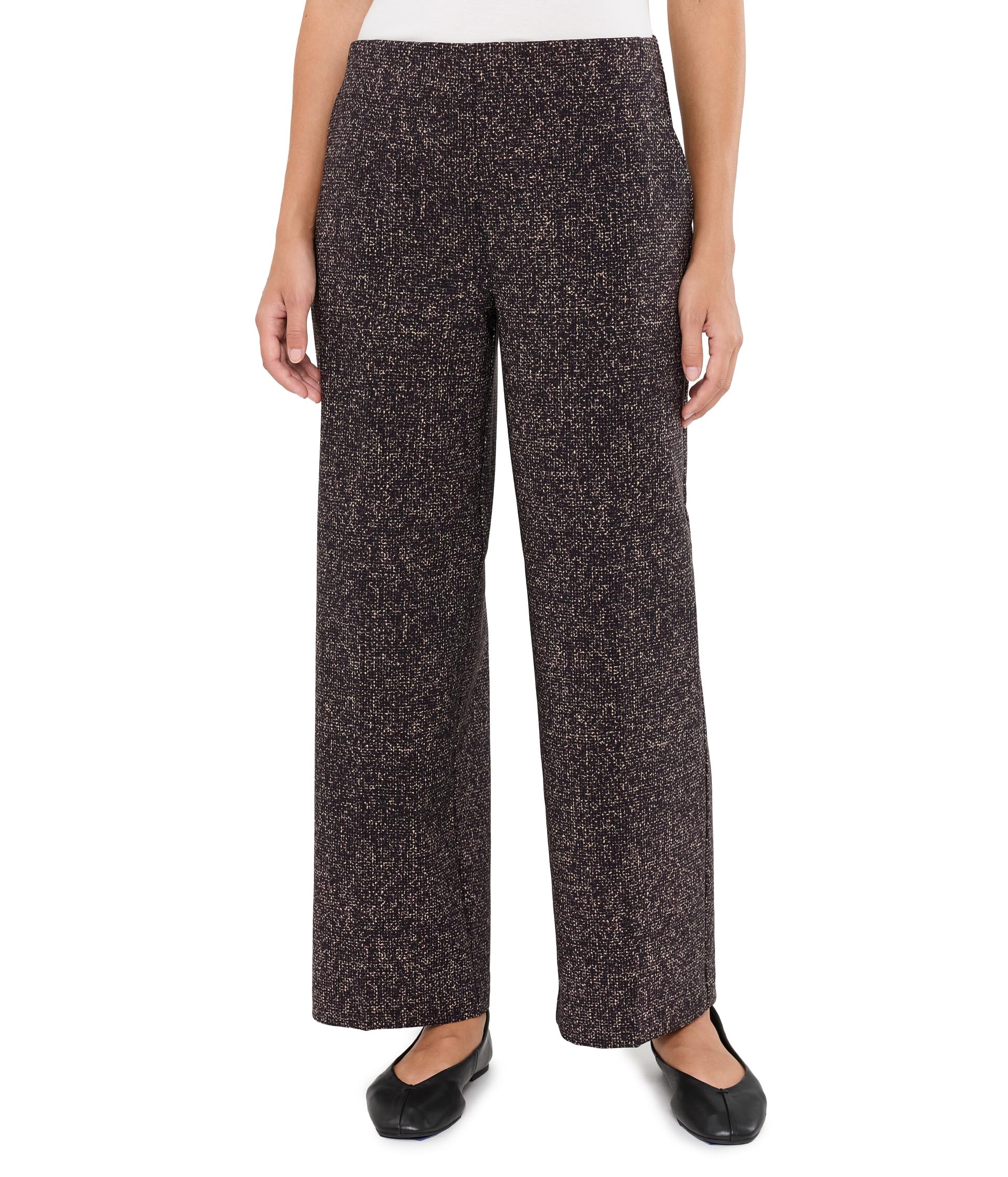 Petite Lenox Wide Leg Printed Sleek Stretch Pants