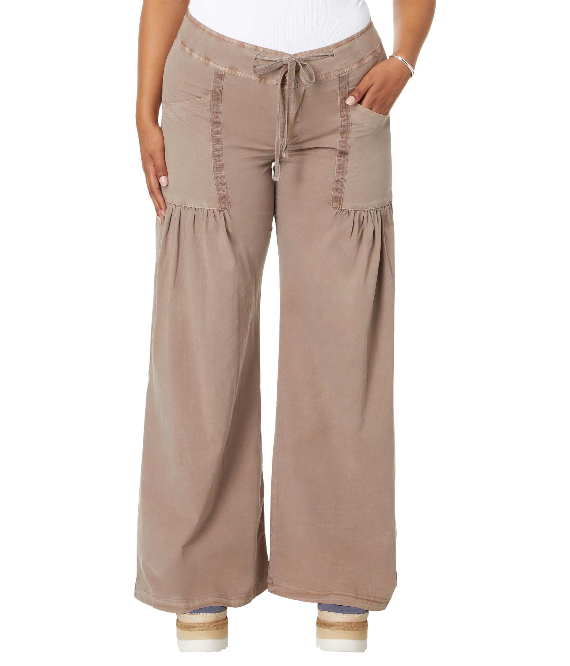Willowy Wide Leg Stretch Poplin Pant