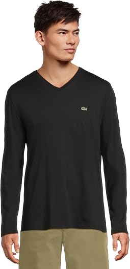 Long Sleeve Pima Jersey V-Neck T-Shirt