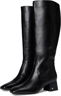 Black Leather Wide Calf