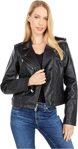 Женская куртка Classic Asymmetrical Faux Leather Motorcycle Jacket