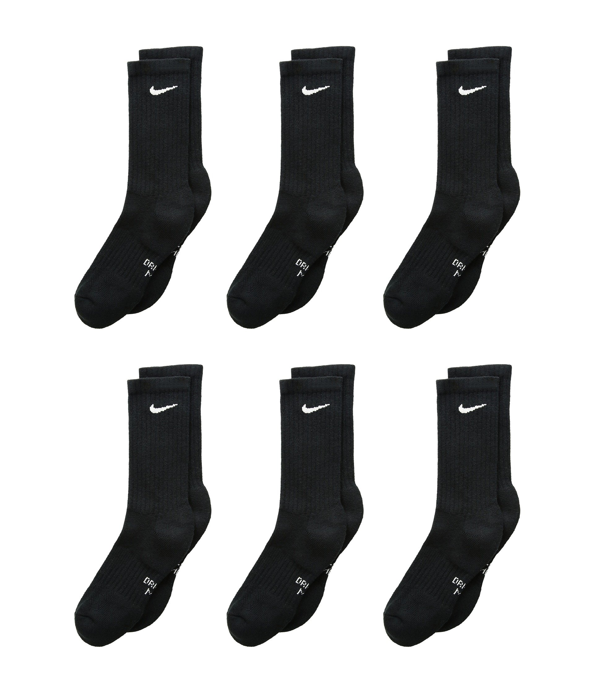 Performance Cushioned Dri-FIT™ Crew Training Socks 6-Pair Pack (Little Kid/Big Kid)
