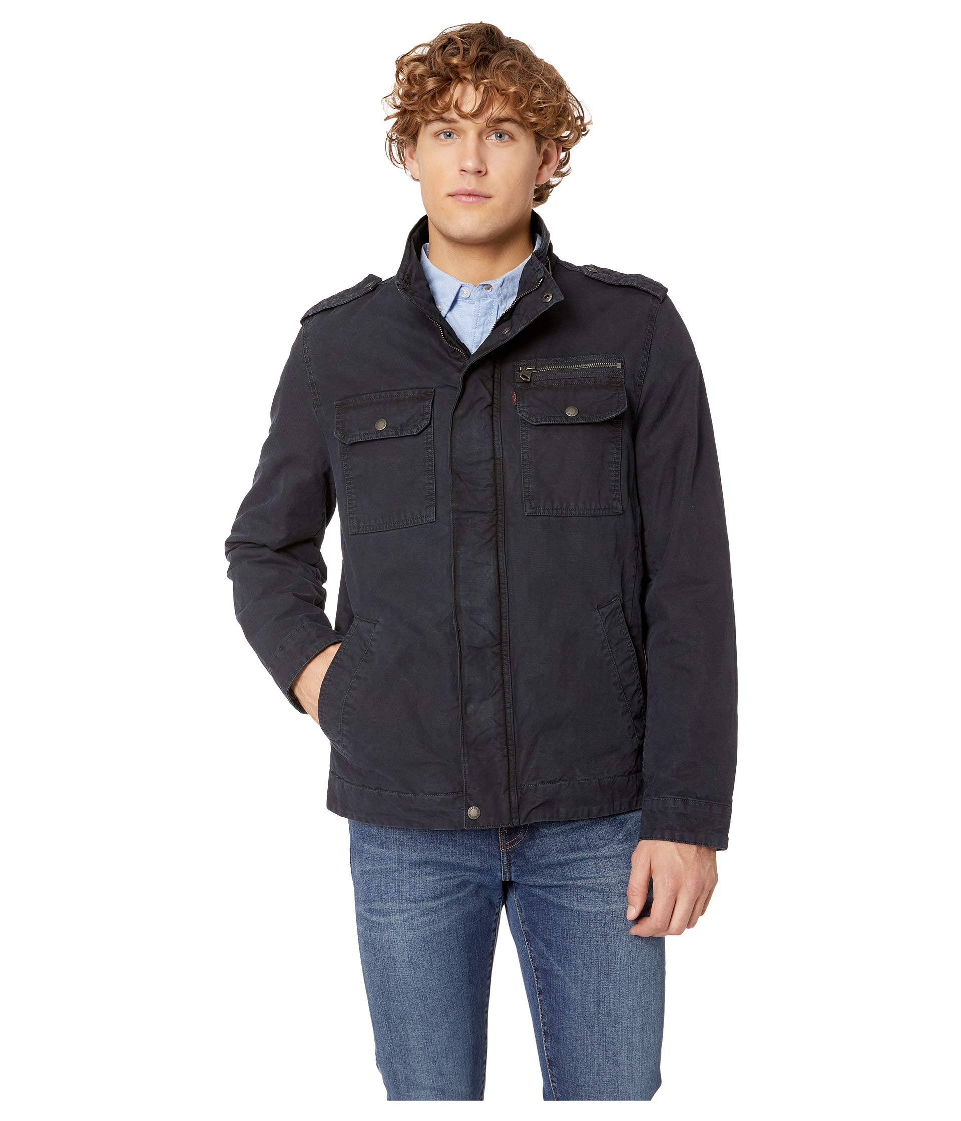 Two-Pocket Military Jacket with Polytwill Lining