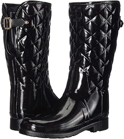 Refined Gloss Quilt Short Rain Boots