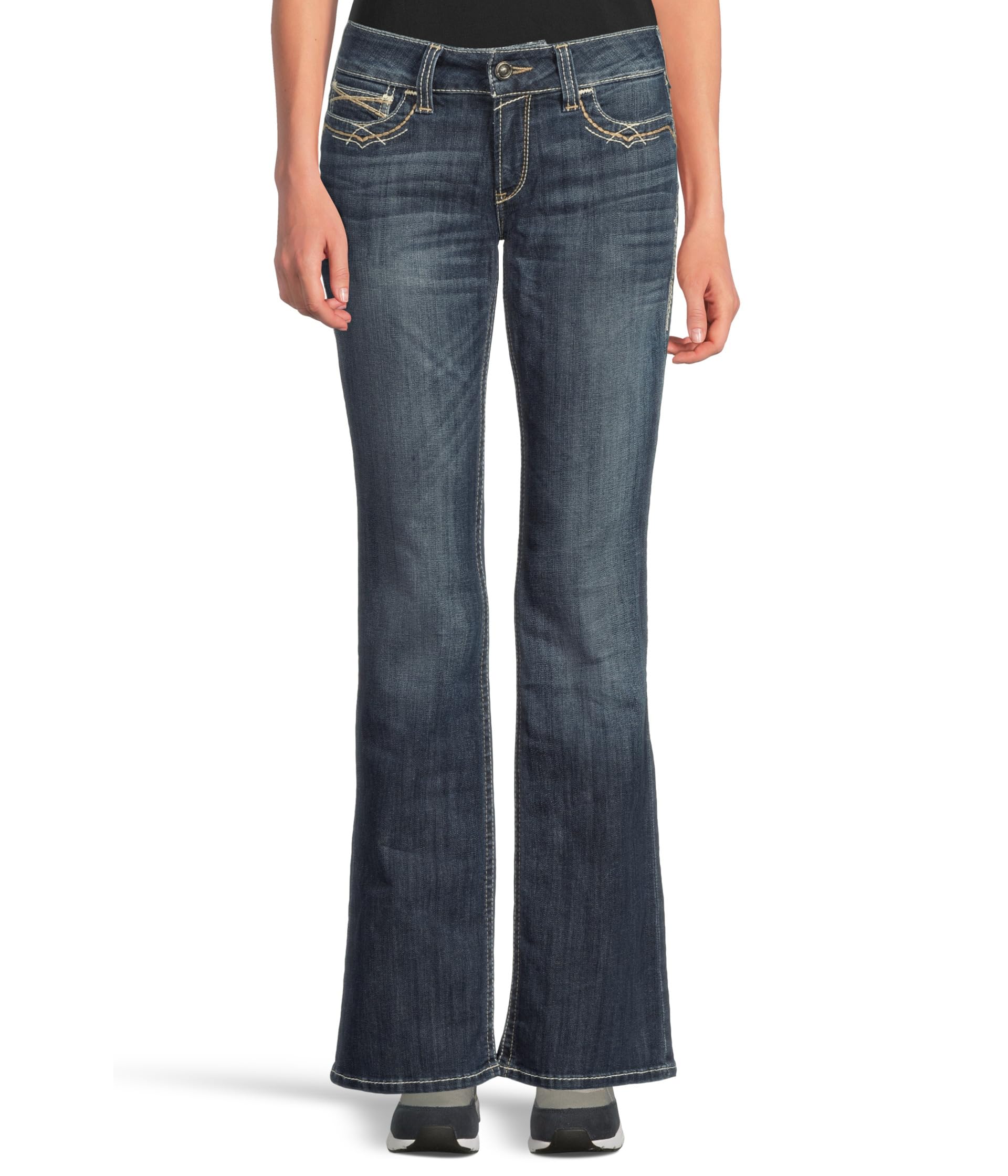 R.E.A.L. Bootcut Stetch Entwined Jeans in Festival Blue