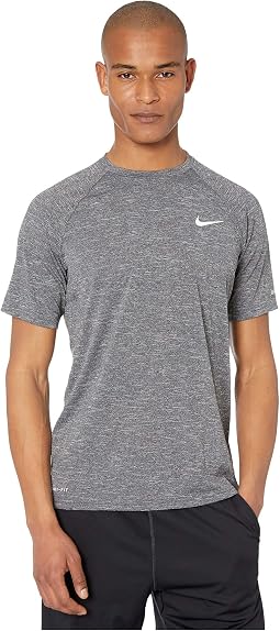 Nike Мужская плавательная рубашка с коротким рукавом Heather Short Sleeve Hydroguard