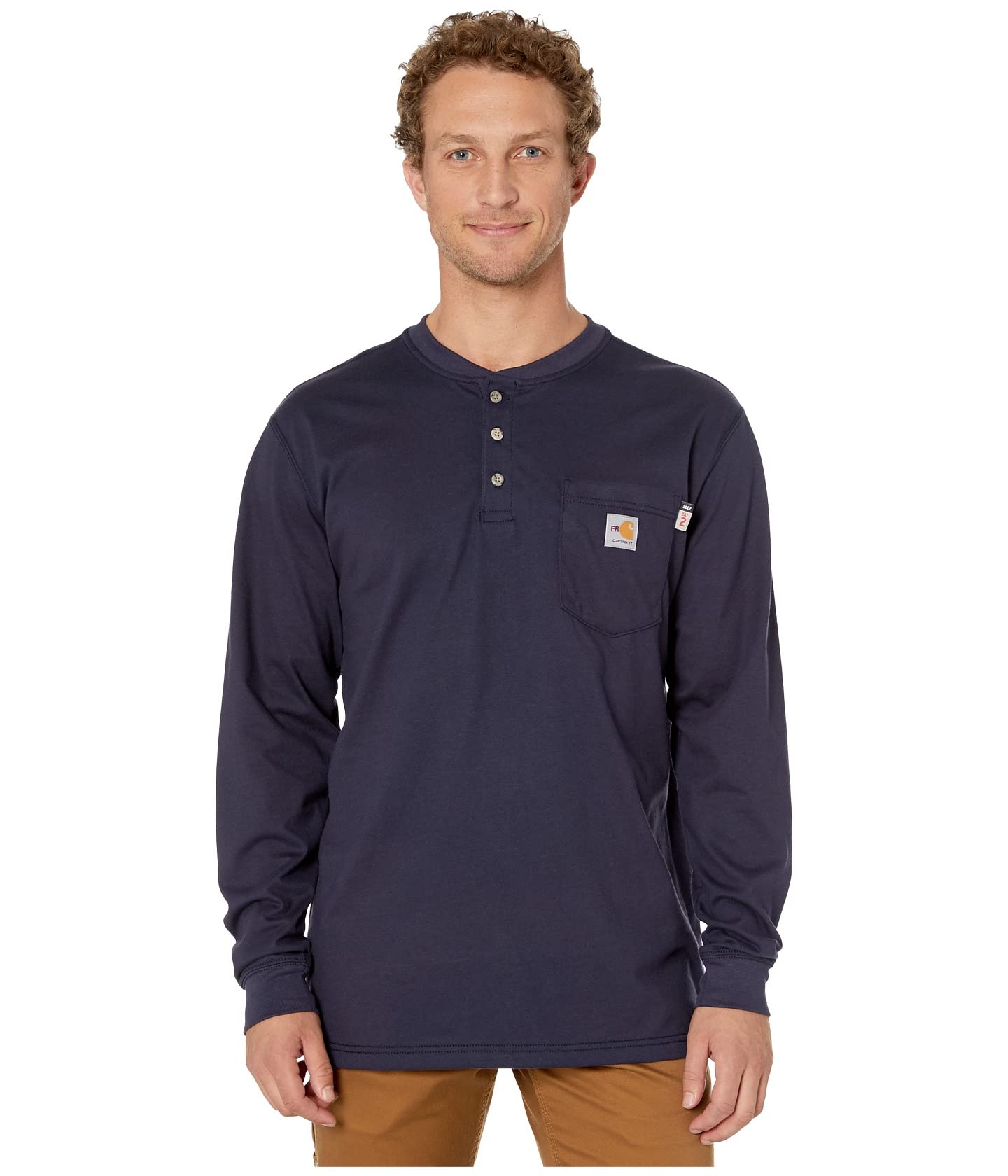 Flame-Resistant (FR) Force Cotton Long Sleeve Henley