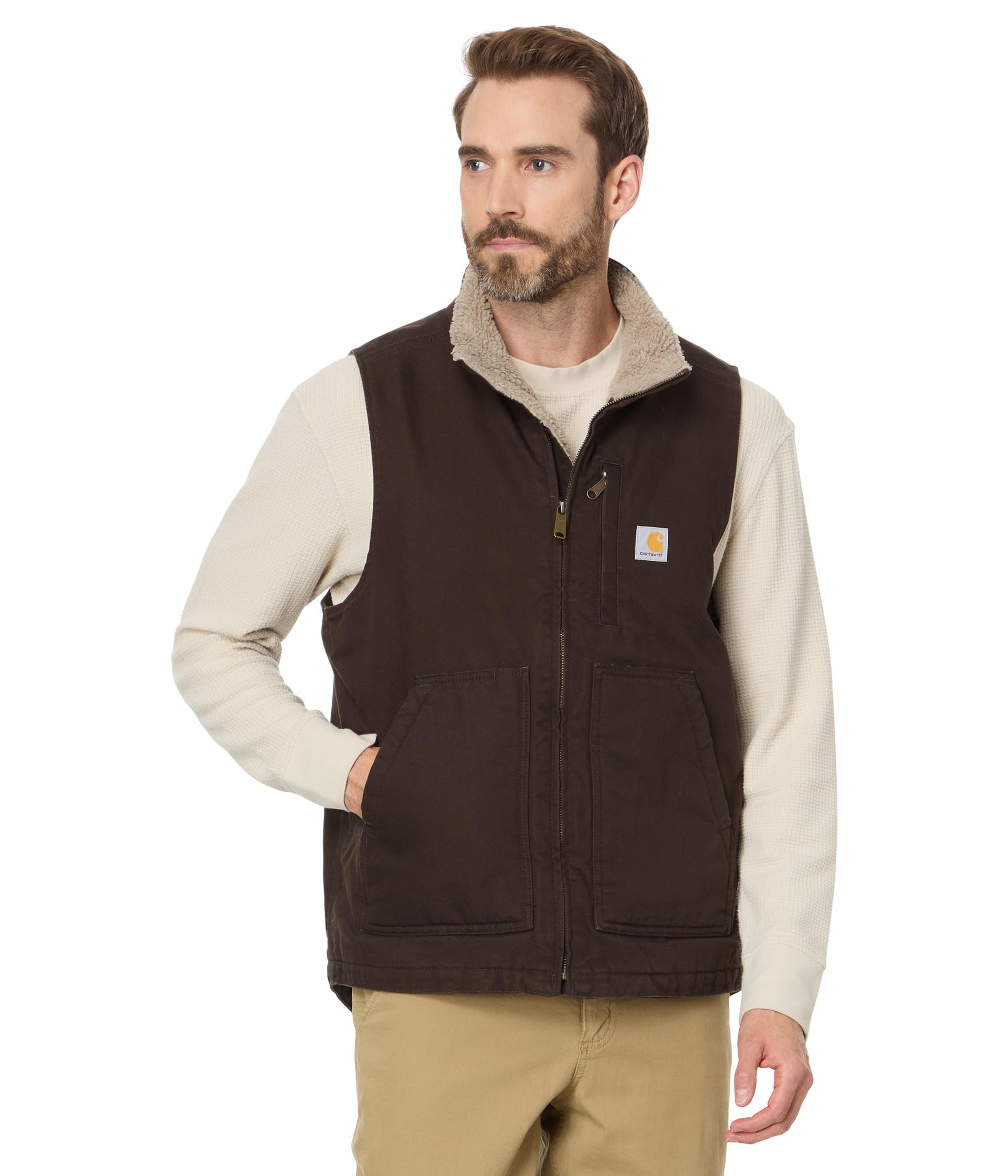 OV277 Sherpa Lined Mock Neck Vest