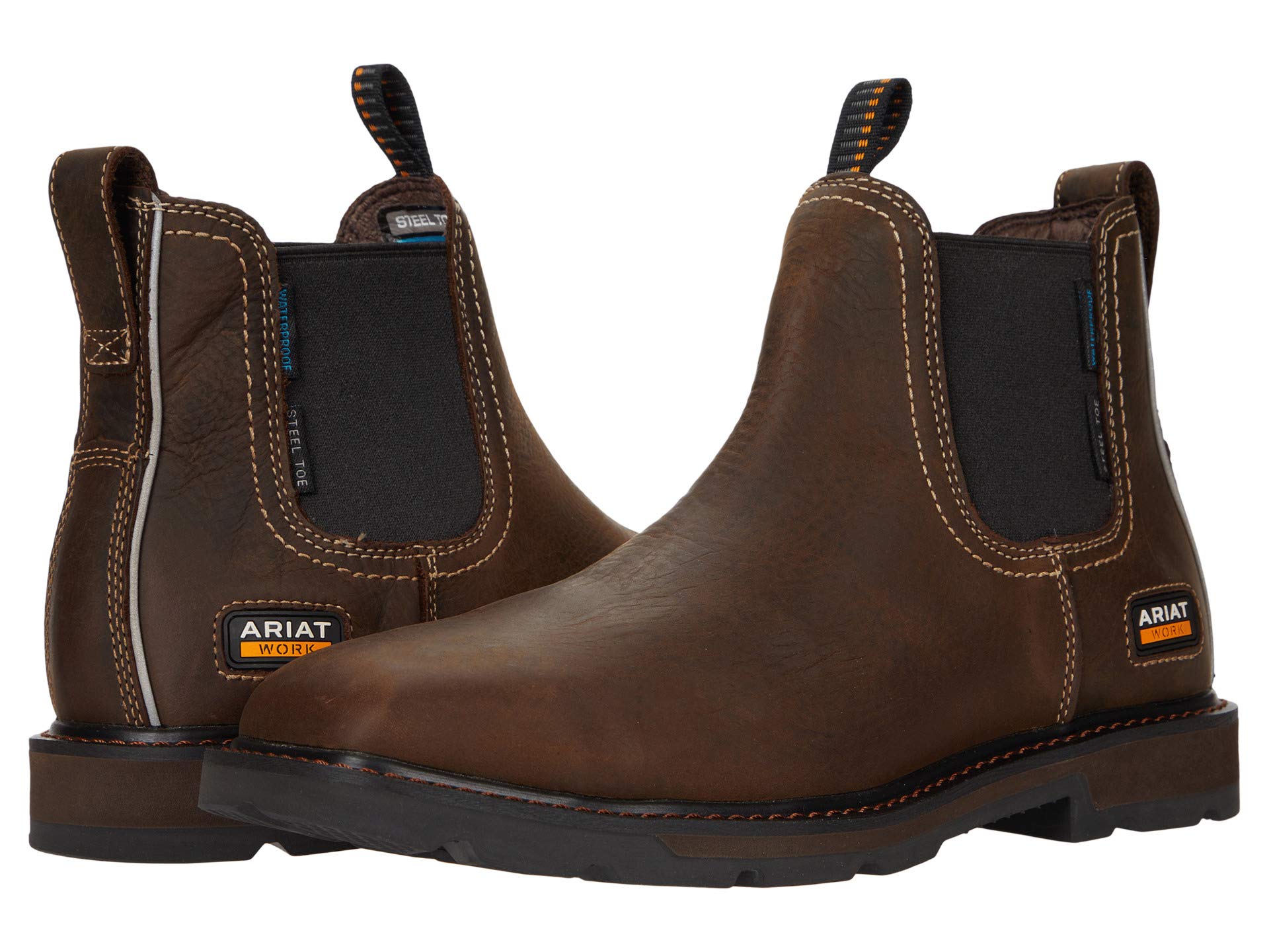 Мужские водонепроницаемые рабочие ботинки Groundbreaker Chelsea с широким квадратным носком и стальным защитным мыском
