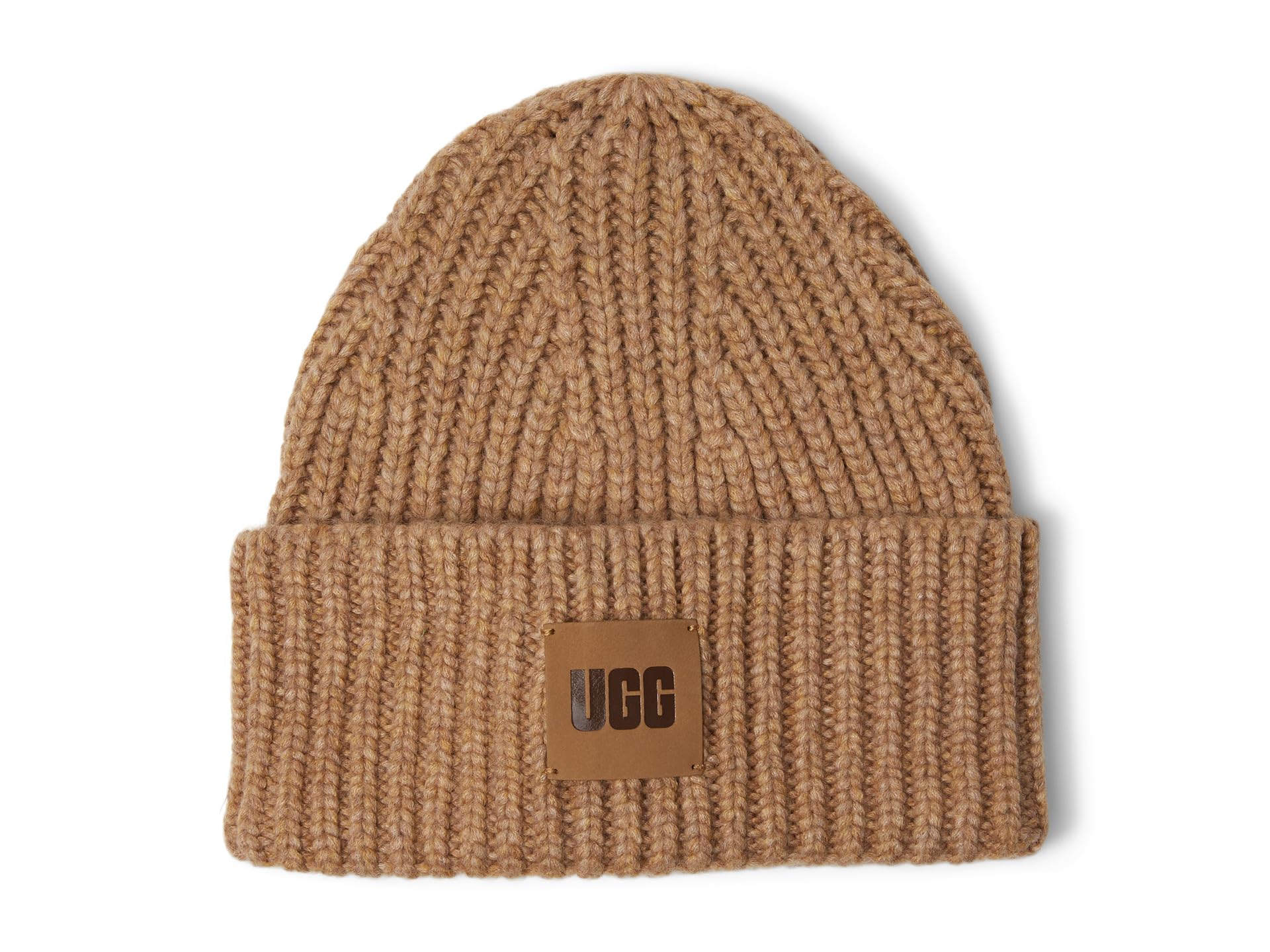 Женская шапка-бини с утолщенной вязкой и логотипом UGG