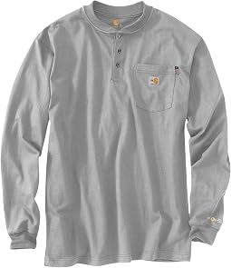 Мужская хлопковая хенли Carhartt с длинным рукавом, огнестойкая