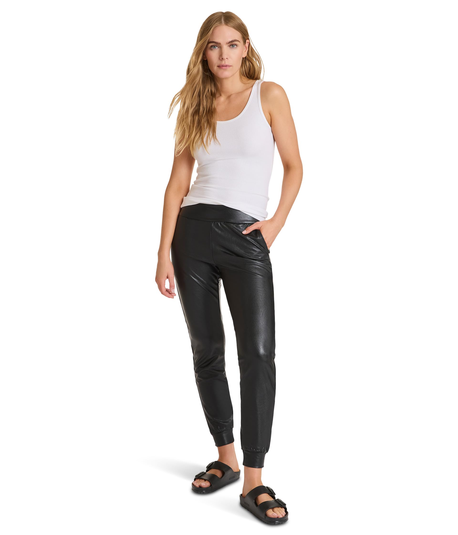 Faux Leather Joggers SLG45