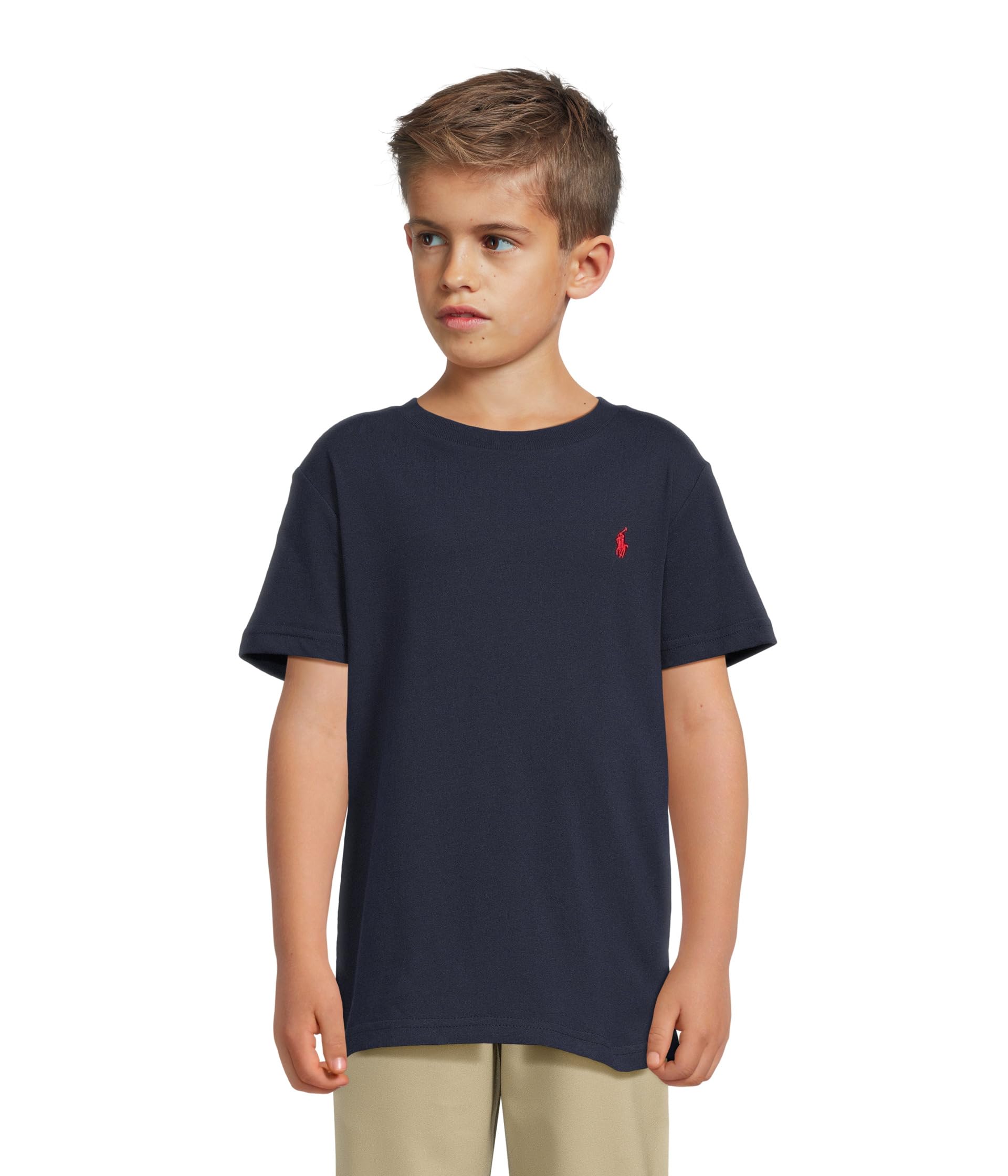 Cotton Jersey Crew Neck Tee (Toddler/Little Kid)
