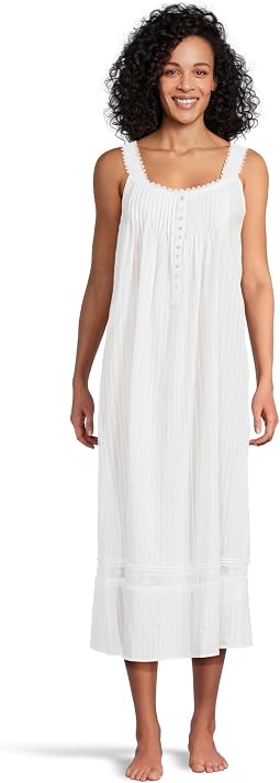 Cotton Dobby Stripe Woven Sleeveless Ballet Nightgown