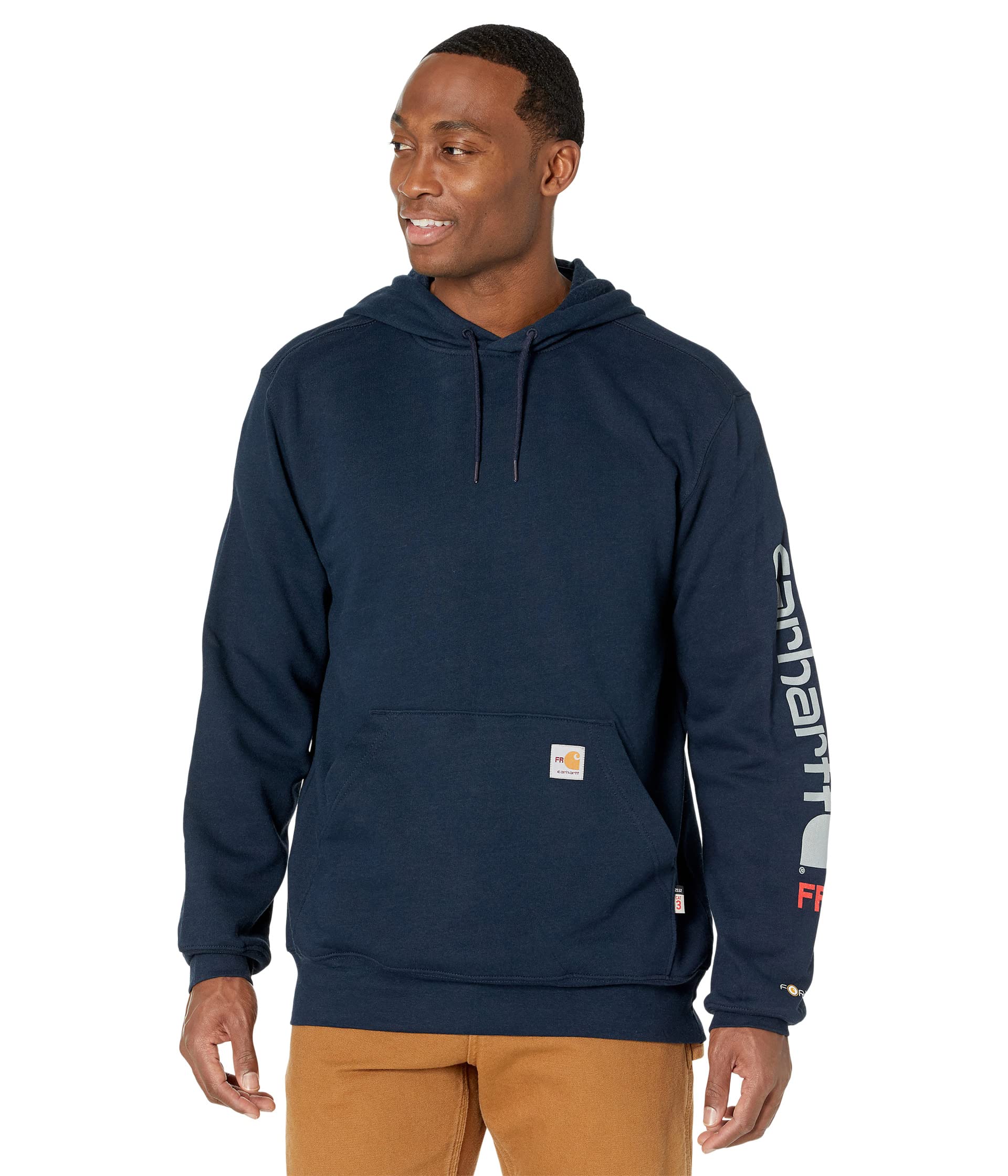 Flame Resistant Force Original Fit Midweight Hooded Signature Sleeve Logo Graphic Sweatshirt