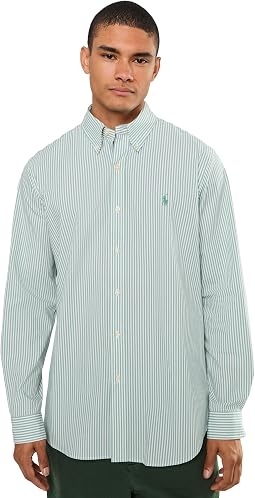 Classic Fit Striped Stretch Poplin Shirt