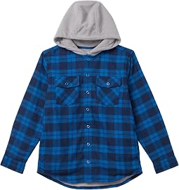Фланелевая рубашка L.L.Bean Kids с капюшоном и клетчатым узором