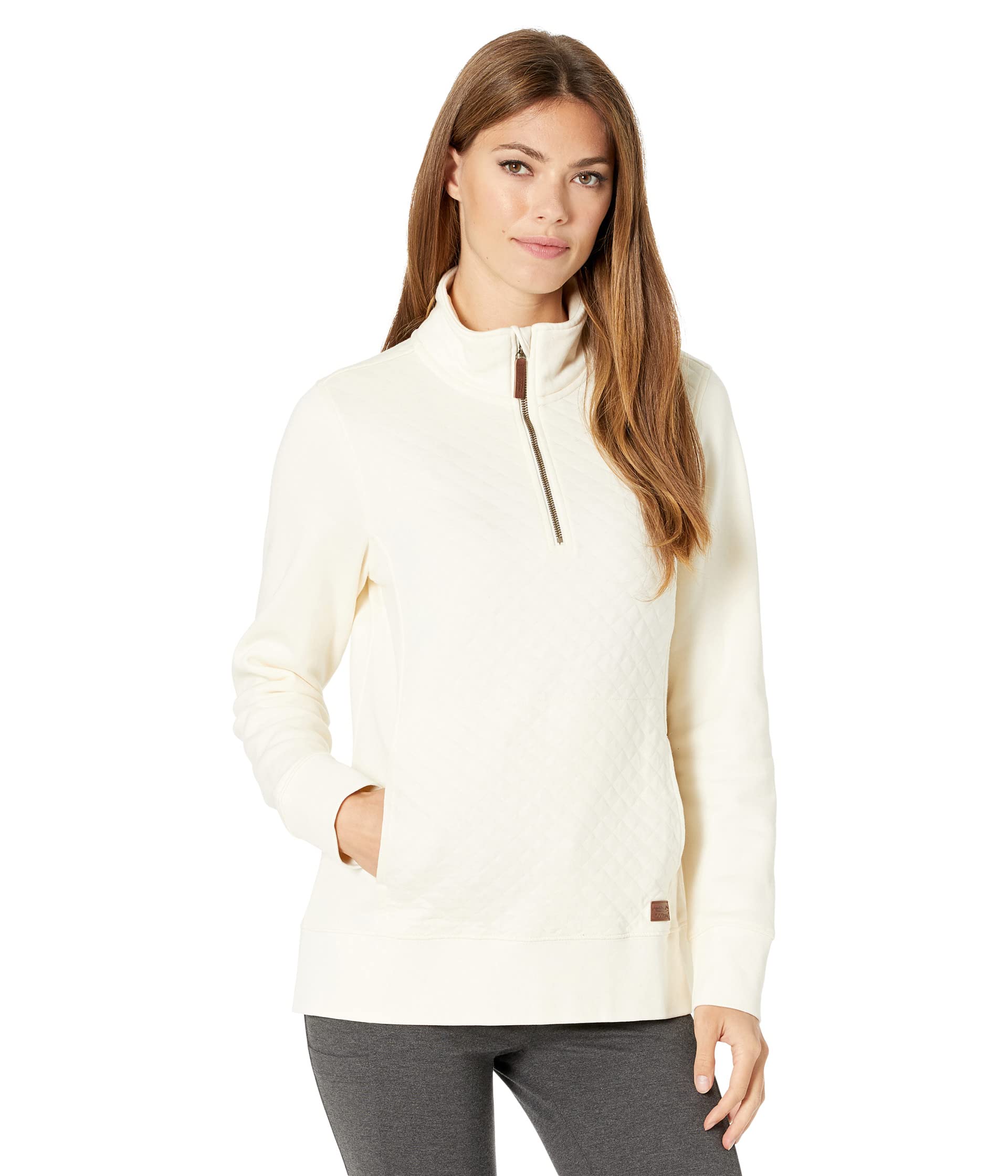 Quilted Sweatshirt 1/4 Zip Pullover Long Sleeve
