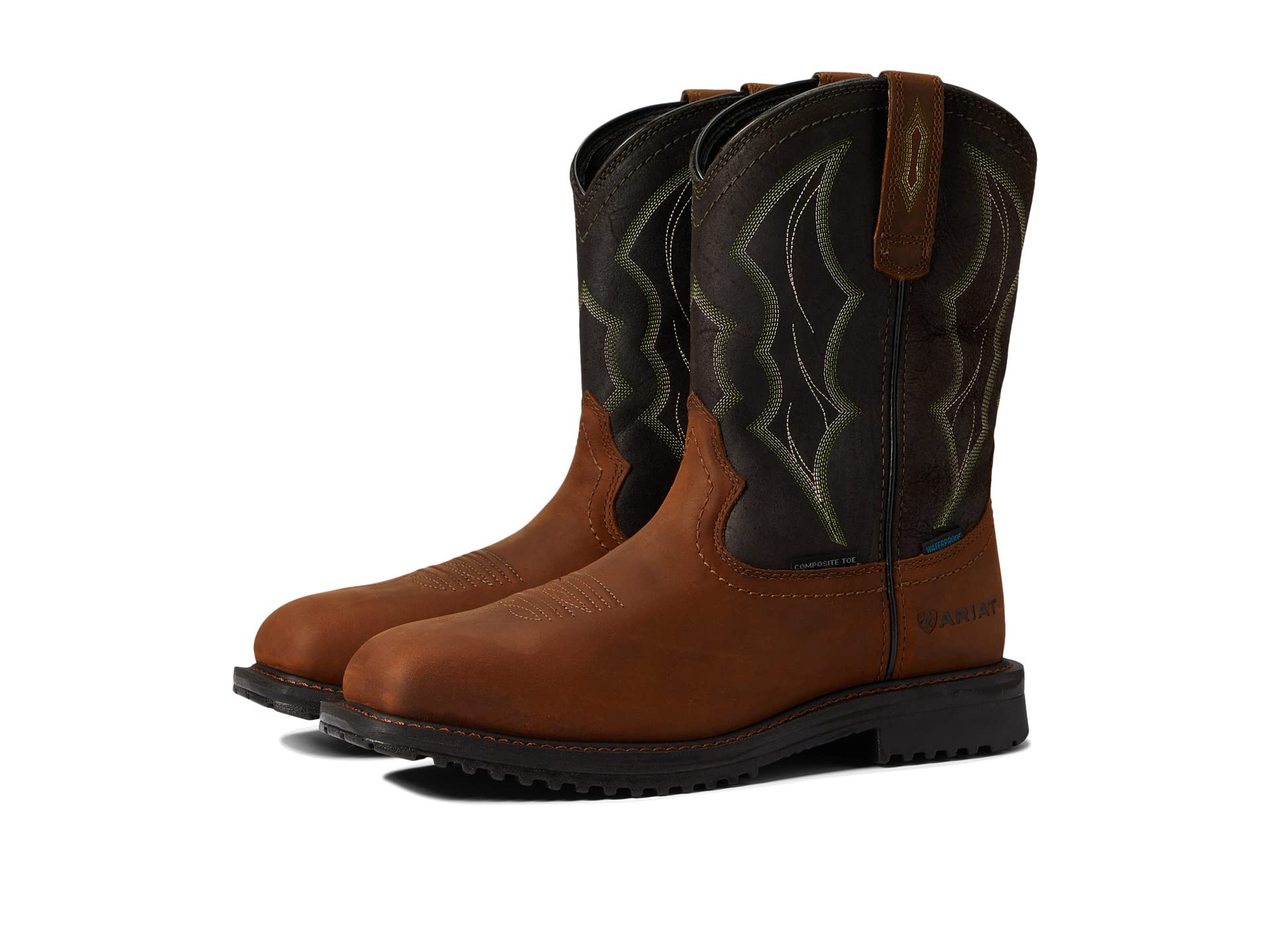 RigTek Wide Square Toe Waterproof Composite Toe Work Boot