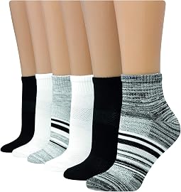 Womens Hanes Women's 6-pair Lightweight Breathable Ventilation Ankle Socks