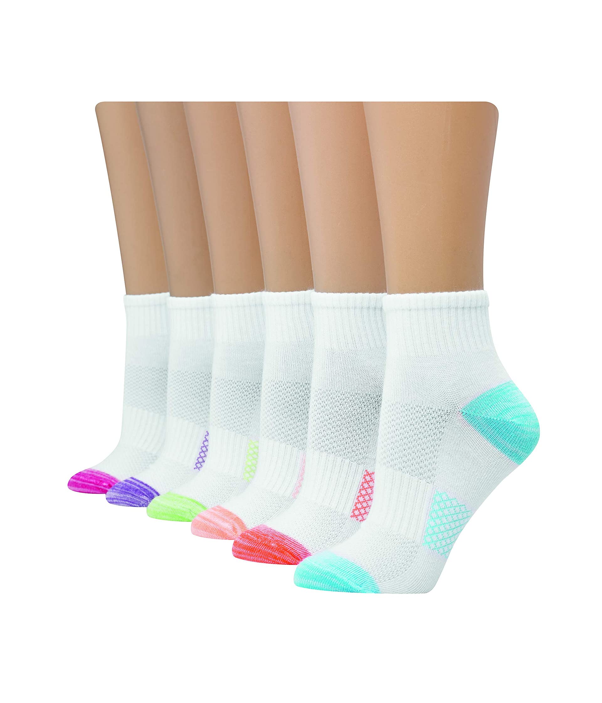 Womens Hanes Women's 6-pair Lightweight Breathable Ventilation Ankle Socks