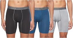 Hanes трусы-боксеры Comfort Flex Fit Ultra Soft Stretch, доступны обычные и длинные, 3 шт.
