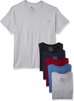 Tagless Cotton Crew Undershirt with Pocket – Multiple Packs and Colors