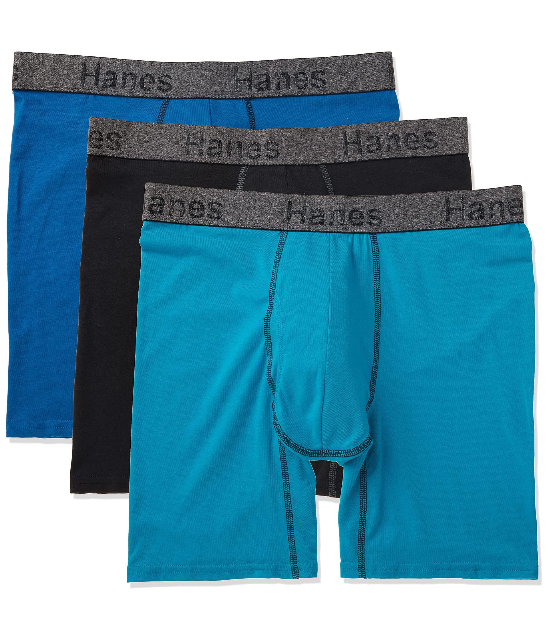 Боксеры Hanes 3-Pack Comfort Flex Fit Ultra Soft Stretch Boxer Brief, доступны в обычном и длинном фасоне