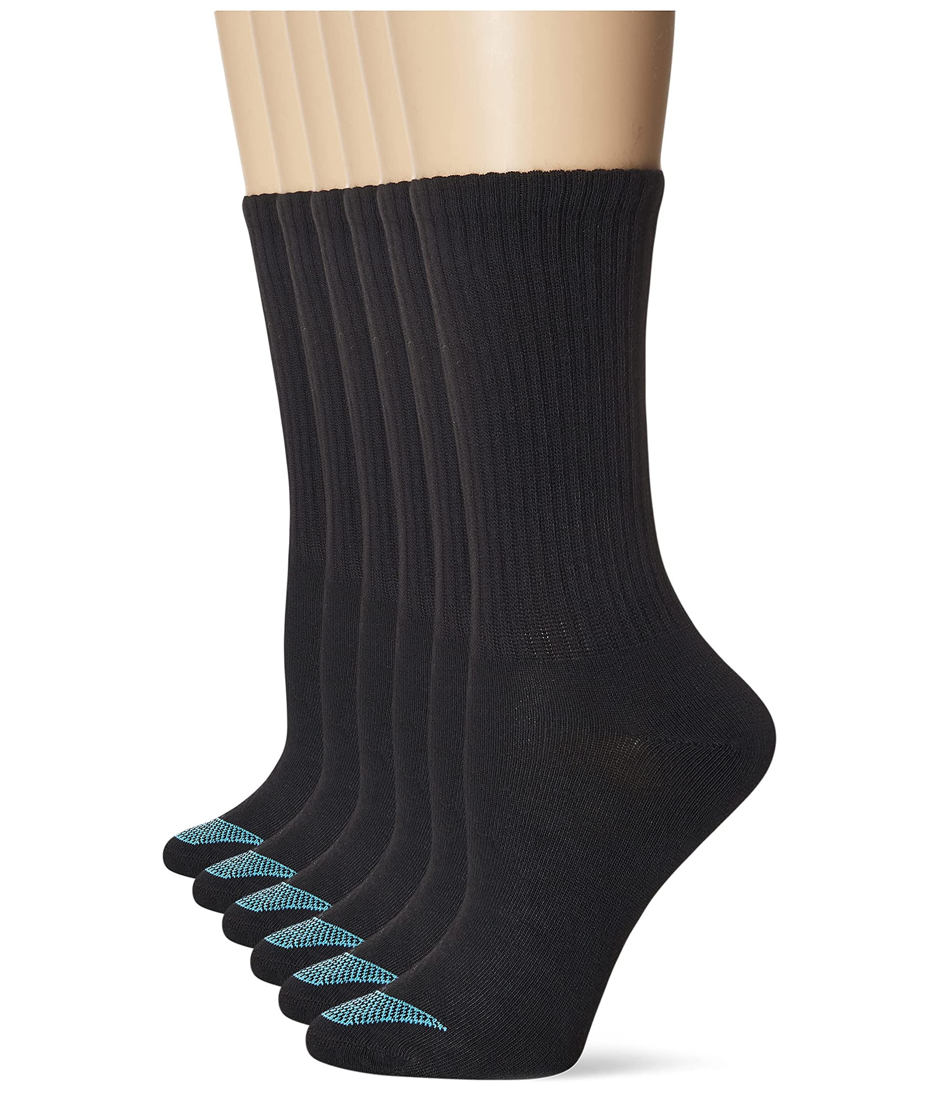 6-Pack Women's Lightweight Breathable Wicking Cool Comfort Crew Socks