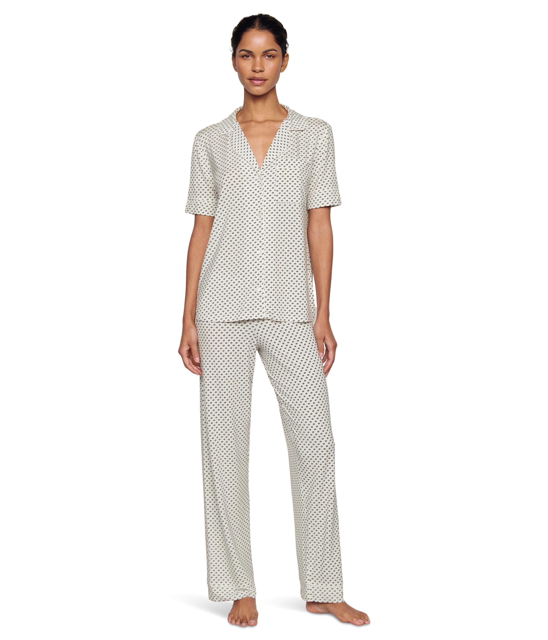 Gisele Printed Short Sleeve Pants Pajama