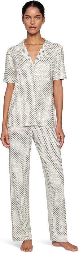 Пижама с коротким рукавом и принтом Gisele Printed, брюки