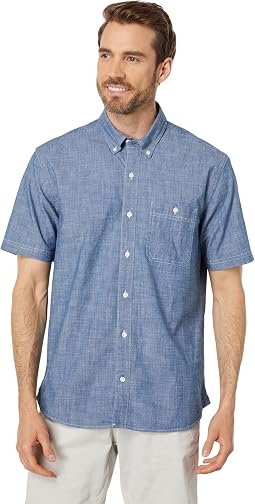 Comfort Stretch Chambray Shirt Short Sleeve Traditional Fit