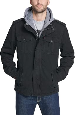 Ветровка из стиранного хлопка Levi's Washed Cotton Hooded Military Jacket