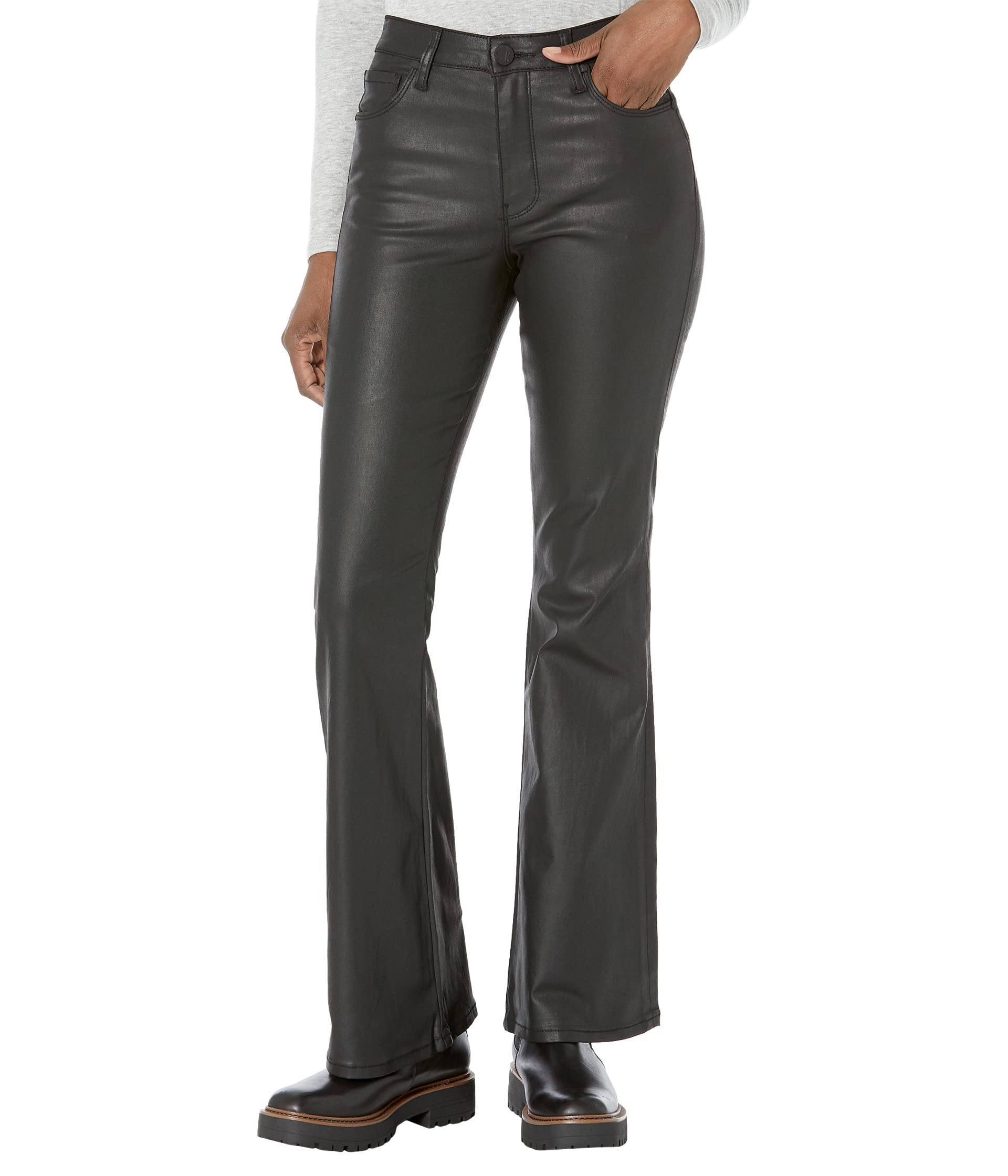 Ana High-Rise Fab Ab Flare-Baby All Over- Coated