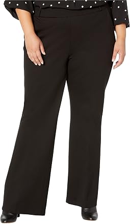 Plus Size Pull-On Flare Leg Trousers