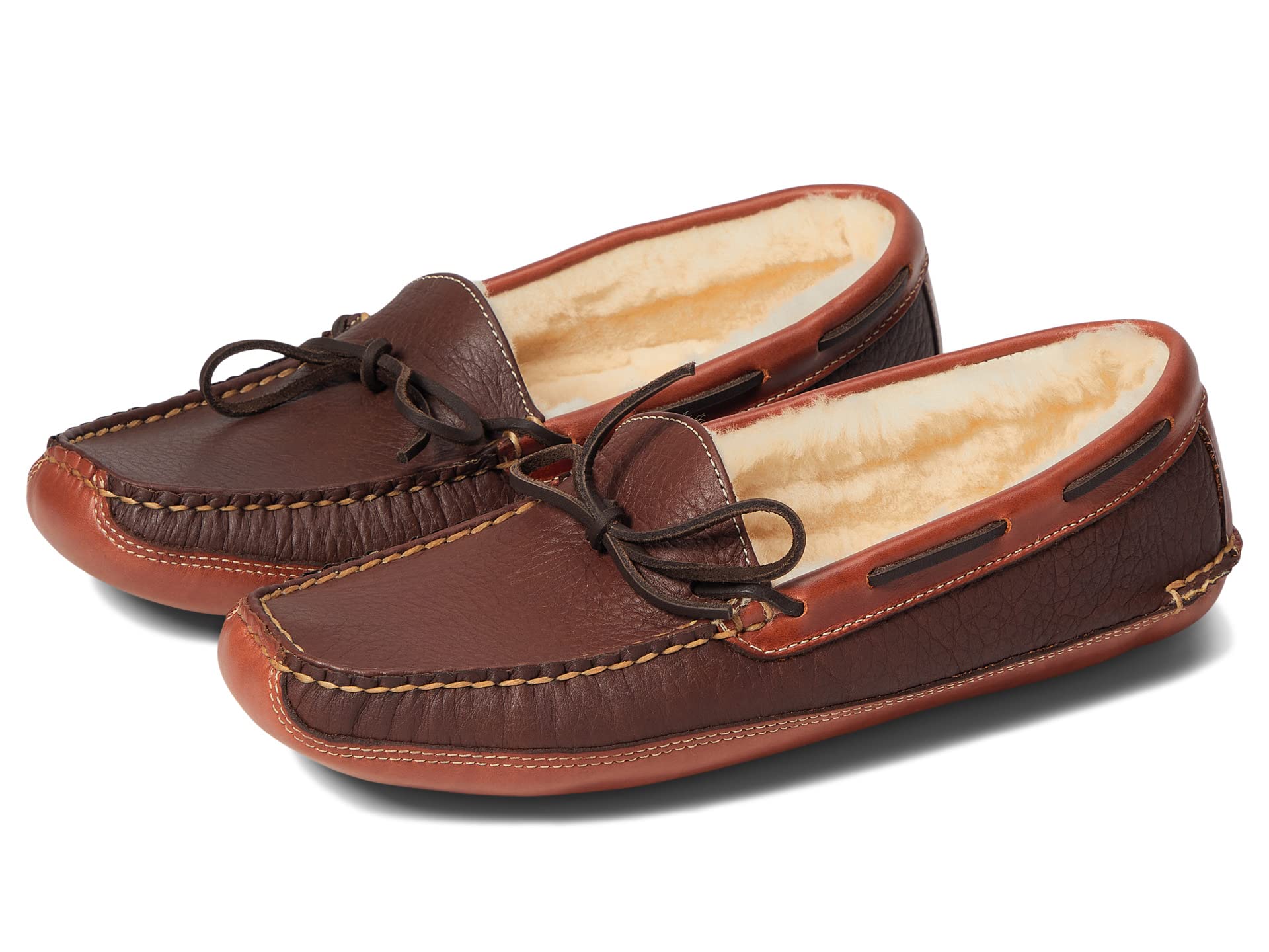 Bison Double Sole Slipper Shearling Lined