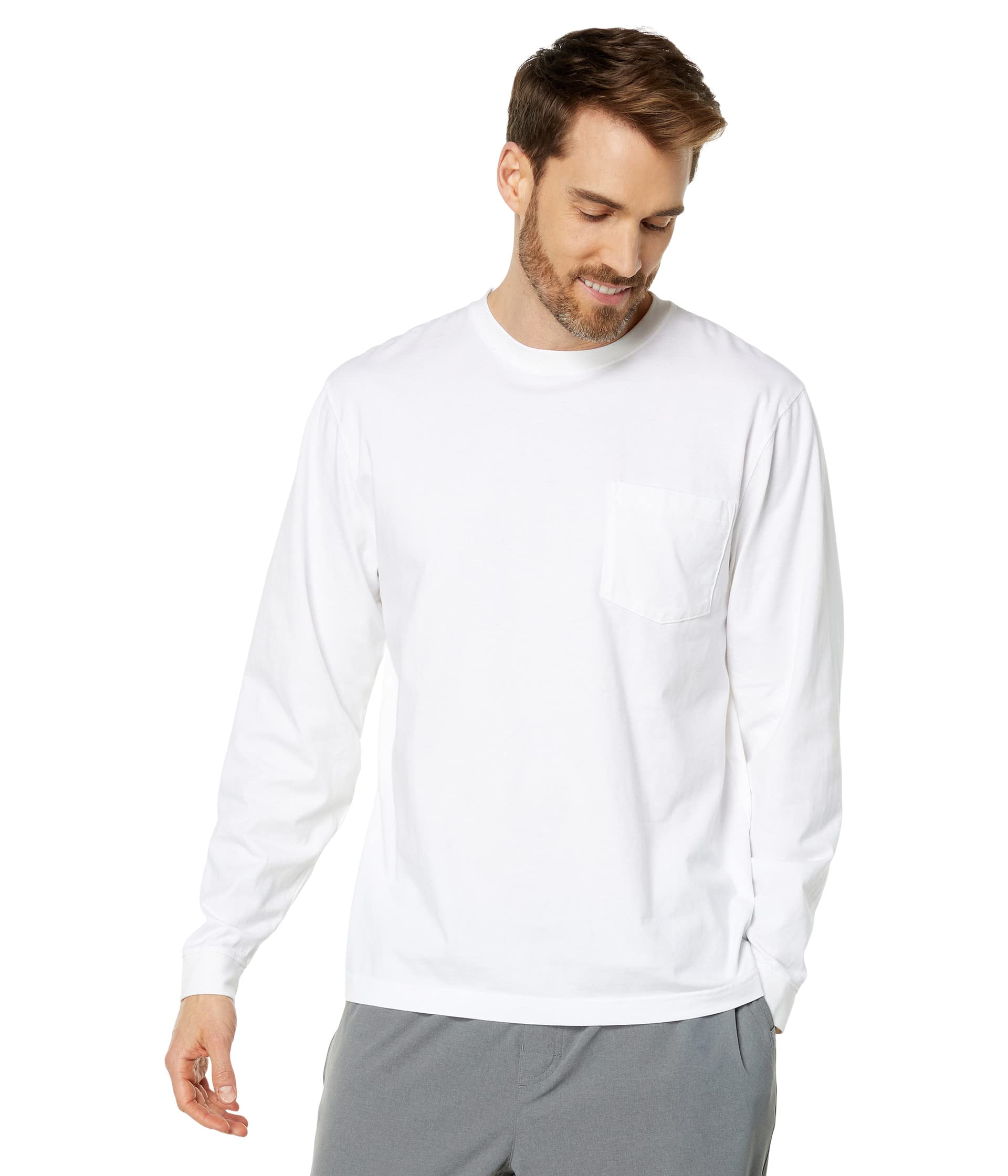 Футболка с карманом Carefree Unshrinkable Tee с длинным рукавом